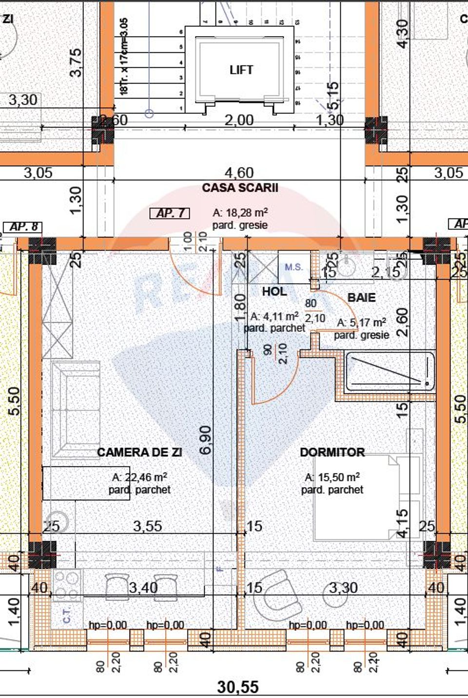 Studio etaj 2/5 , 47 mp