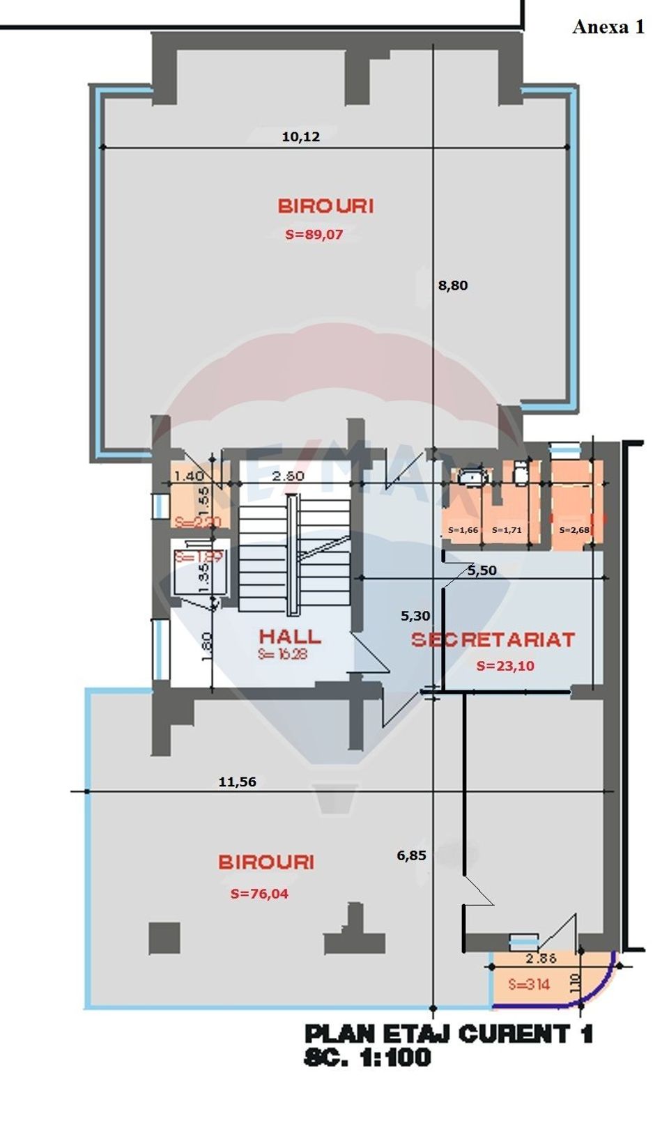 Office space rental in Domenii area