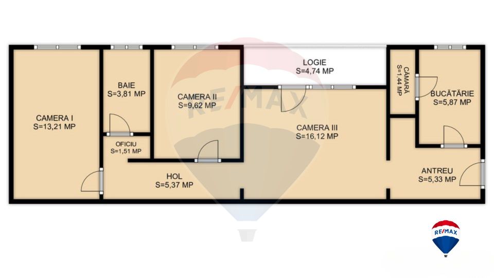Apartament de vanzare, 3 camere, 62 mp, zona Gheorgheni