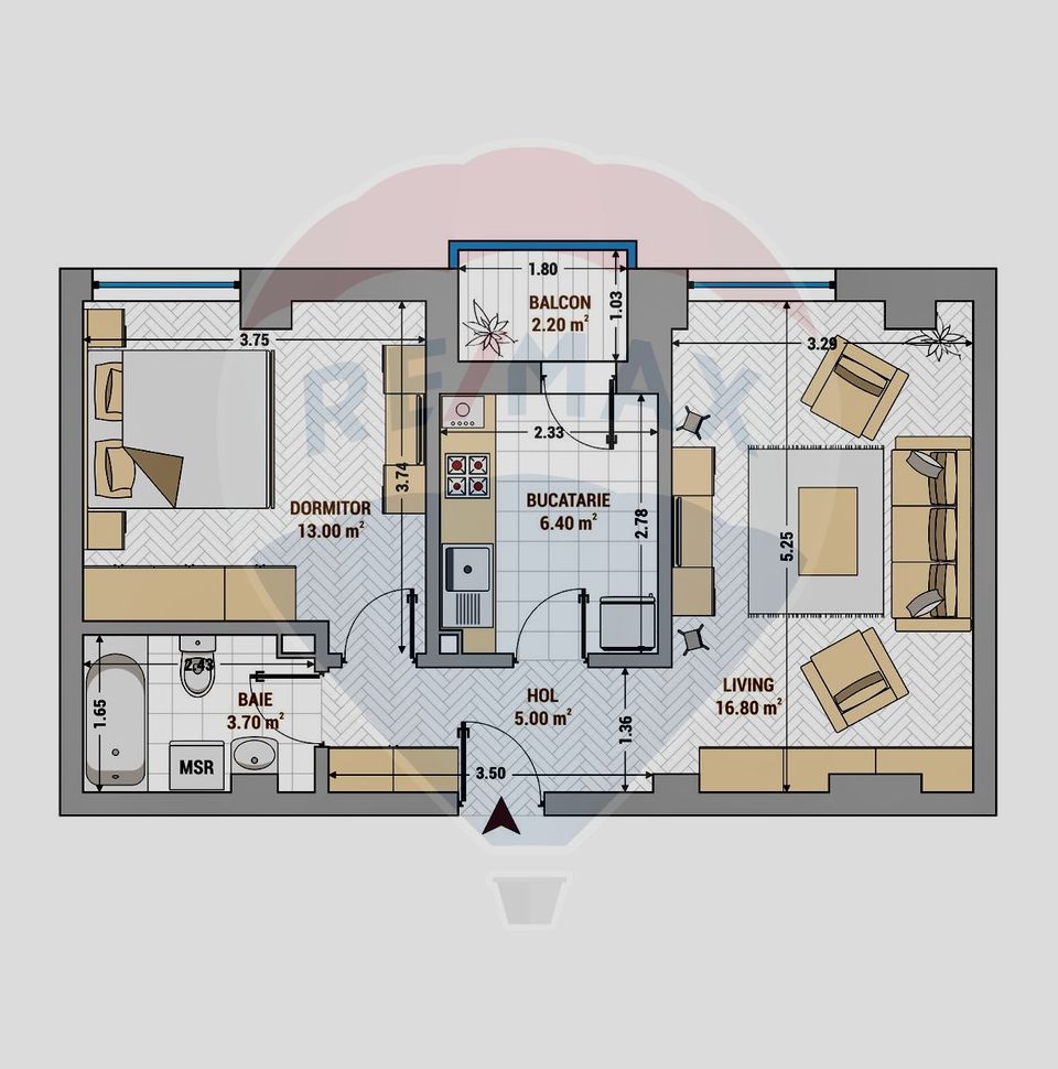 Apartament cu 2 camere de închiriat în zona 13 Septembrie