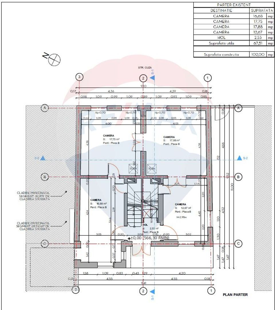 Vilă pe str Alexandru Ioan Cuza, 10 camere, S + P + E, teren 282 mp