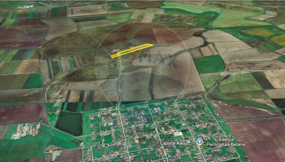 Teren agricol 5 ha, extravilan, 52 m deschidere la șosea