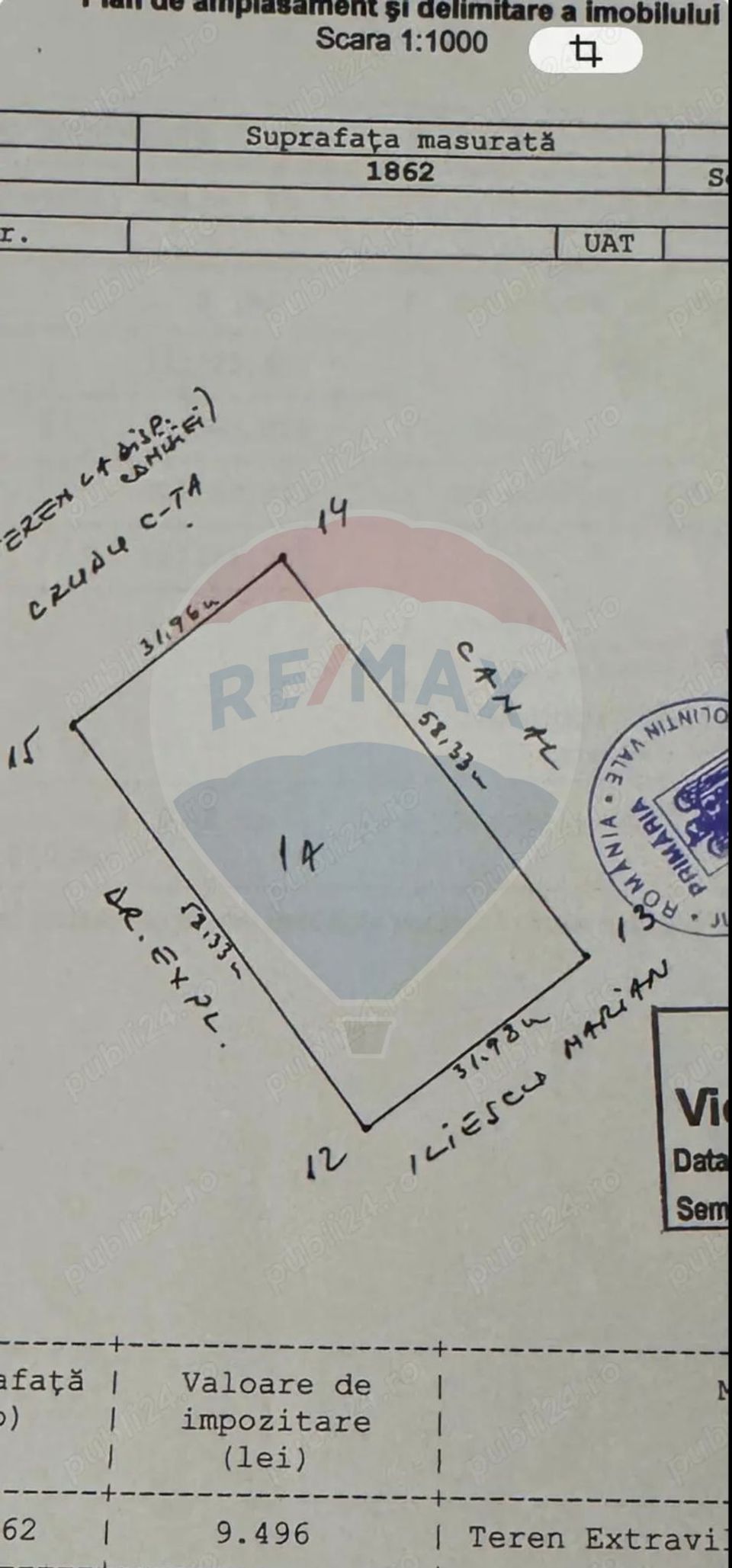 De vanzare teren intravilan 1862 mp in Bolintin-Vale