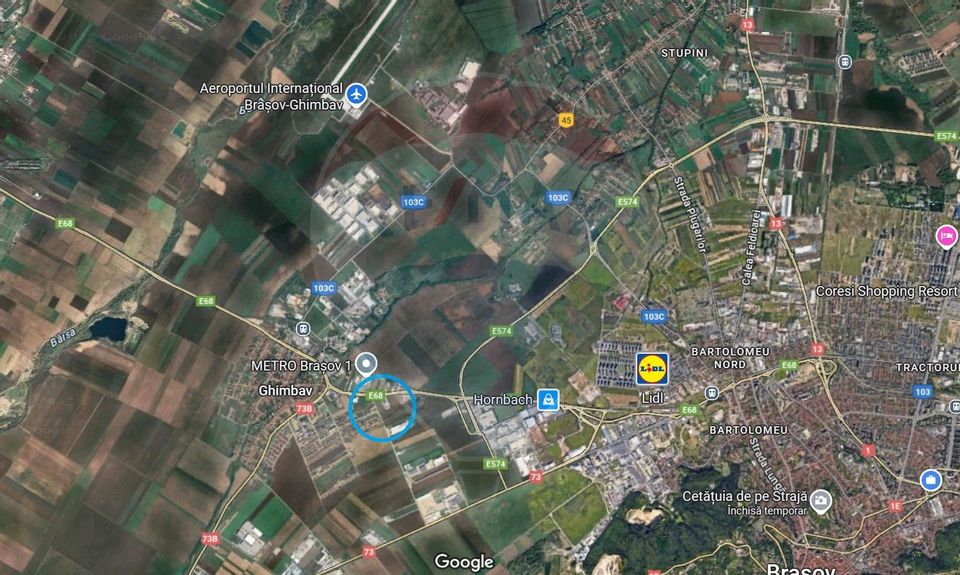 Teren comercial/industrial zona Metro,  DN1 Brasov Ghimbav