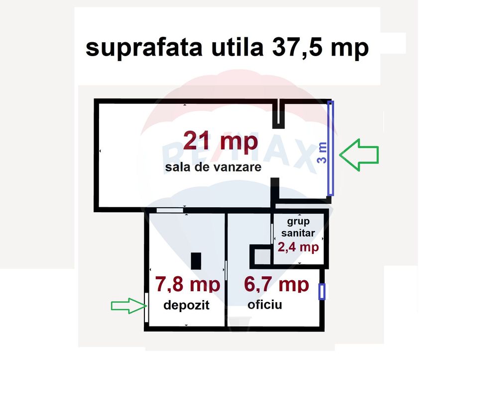 37.4sq.m Commercial Space for rent, Astra area