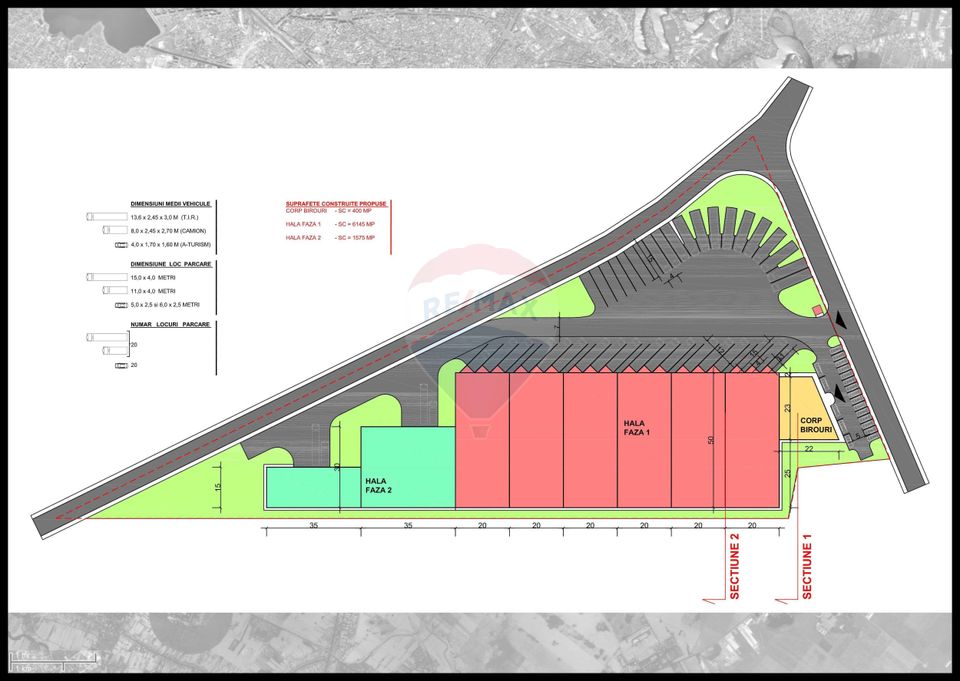 Teren 2Ha  Drumul Intre Tarlale - A2, pretabil hale + birou