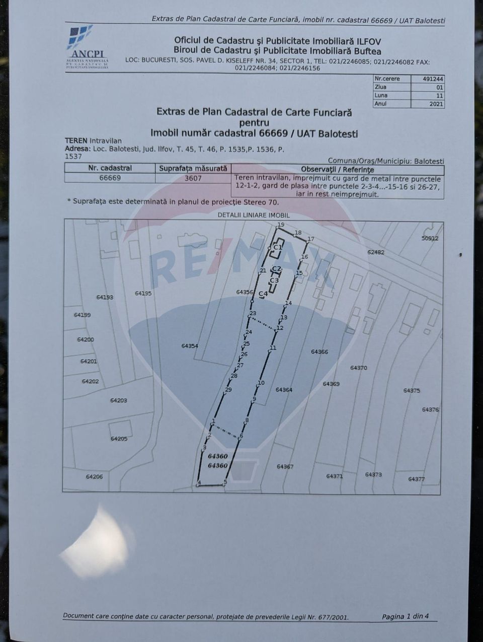 Teren intravilan de inchiriat  - 3.600mp Șoseaua Unirii – Balotești