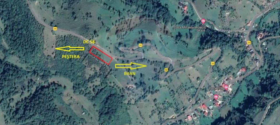 Teren extravilan, 2000 mp, Sat Peștera (com Moieciu)