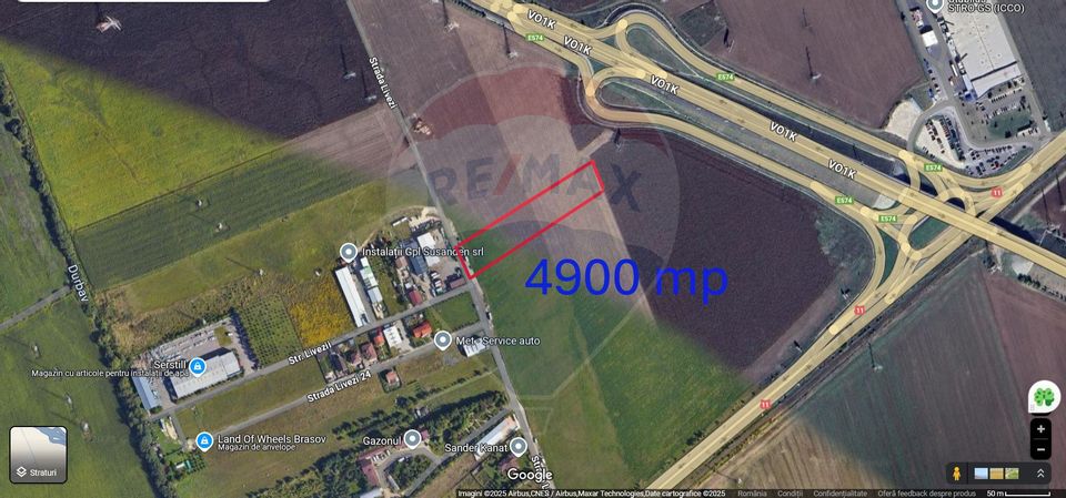 Teren  4,900 mp ,langa centura, zona Stabilus