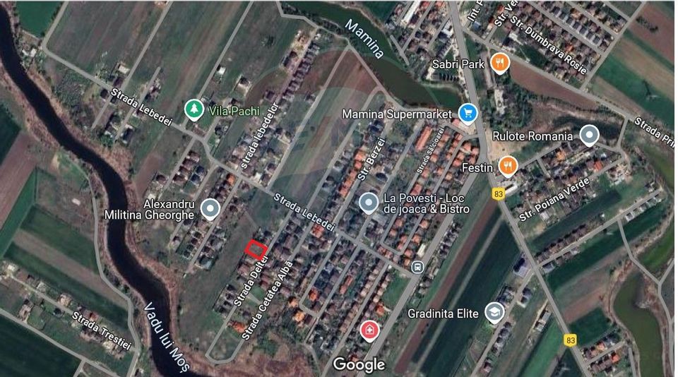 Teren constructii de vanzare 528mp, 15ml, Strada Deltei, com. Berceni