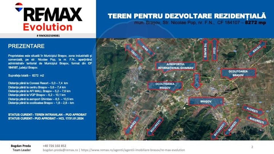 Teren pentru Dezvoltare Rezidențială – COMISION 0%