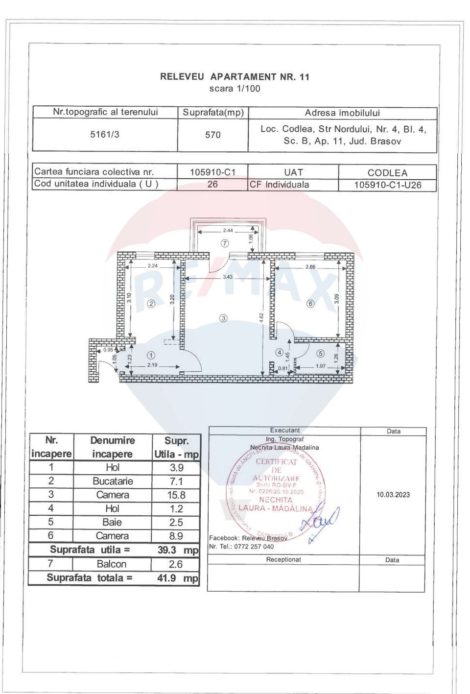 Comision 0% Apartament 2 camere, Nordului Codlea!