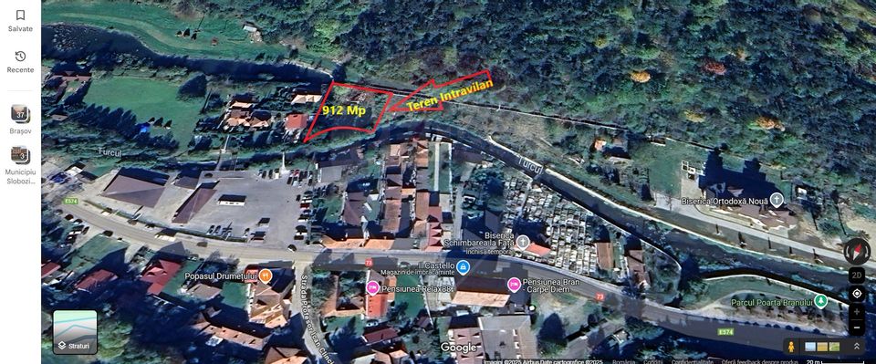 Teren de vanzare 912 mp Bran / Strada General Traian Mosoiu