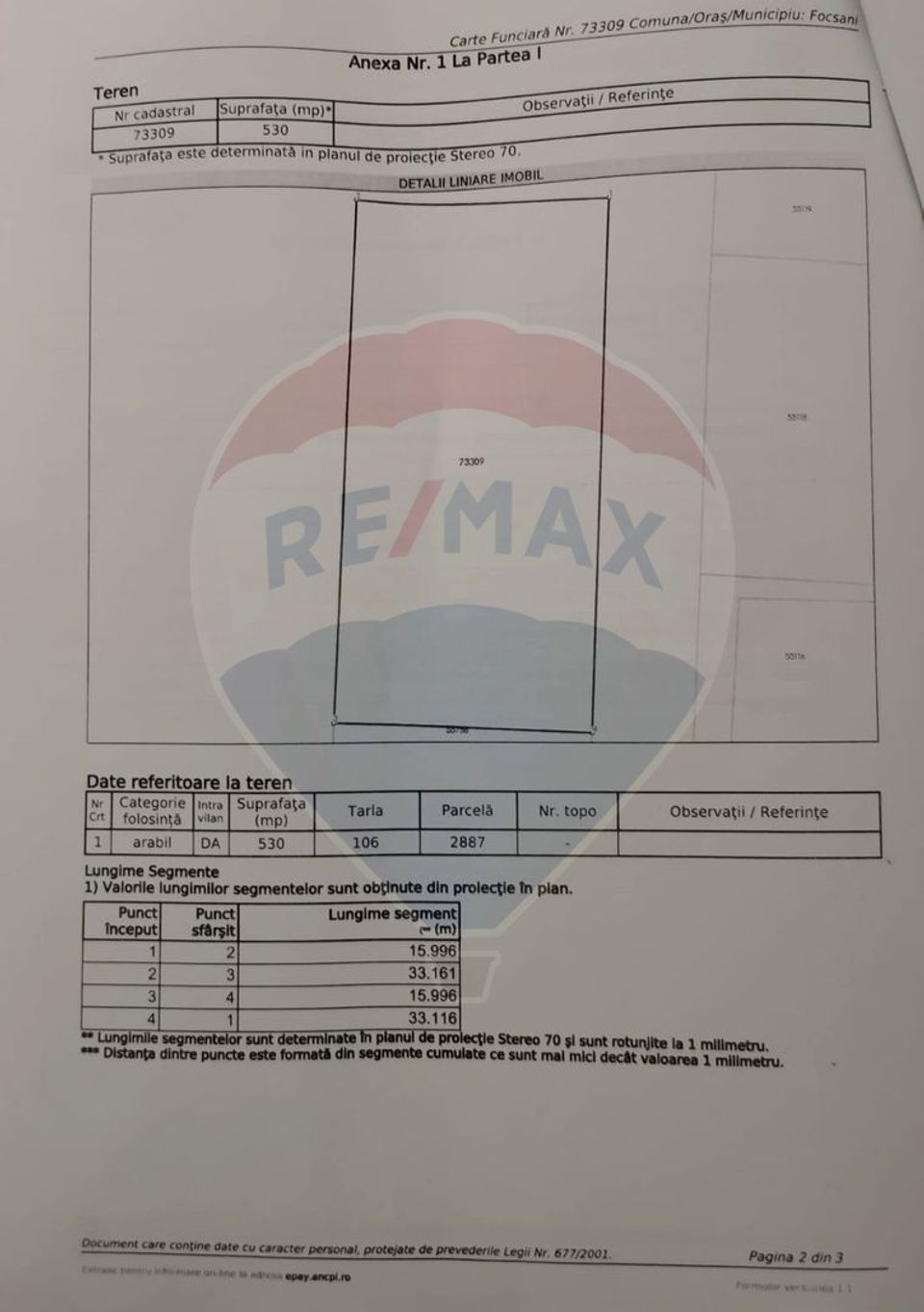 Land 530sqm Focsani / Strada Zabala