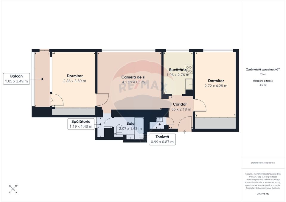 Apartament 3 camere | 2 băi | Domenii – Ion Mihalache | Mobilat