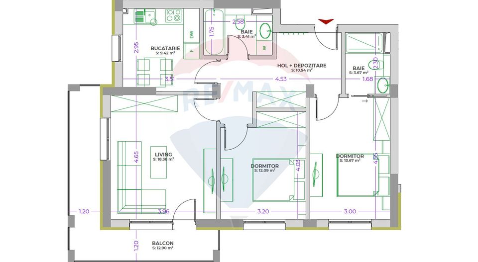 Apartament 3 camere decomandat | Sud-Est | ROKMAN | Tiberiu Eremia 12