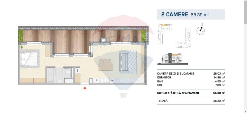 Apartament 2 camere, FINISAT, ansamblu nou, Parcul Feroviarilor