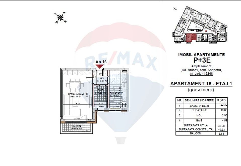 1 room Apartment for sale, Tractorul area