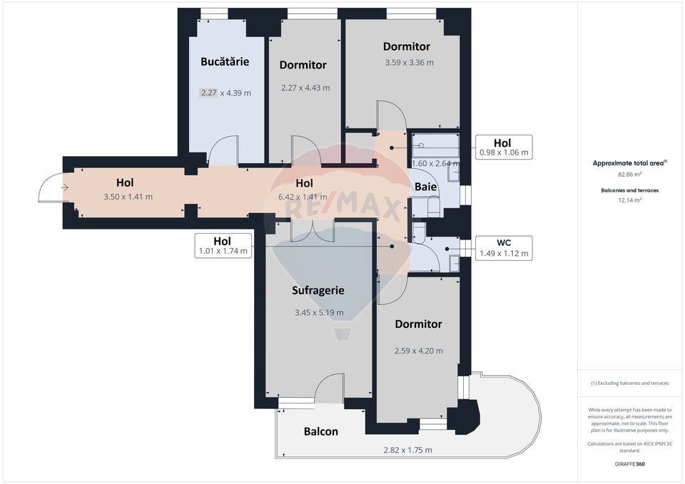 Apartament cu 4 camere de închiriat în zona Centrul Civic