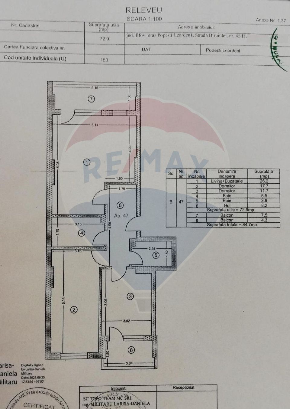 NOU - apartament 3 camere la cheie - Popesti-Leordeni