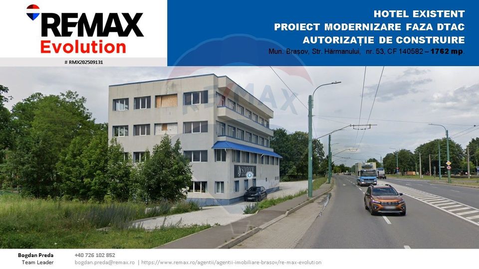 Oportunitate investiție-Clădire cu autorizație hotel și teren BRAȘOV