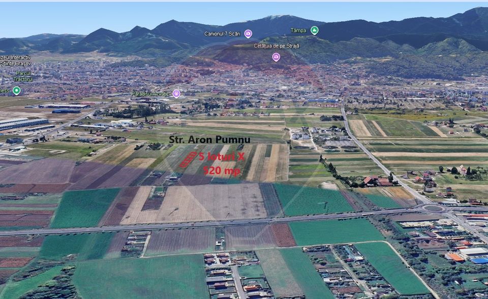 Teren Brasov -Strada Aron Pumnul, 520 mp, 5 loturi