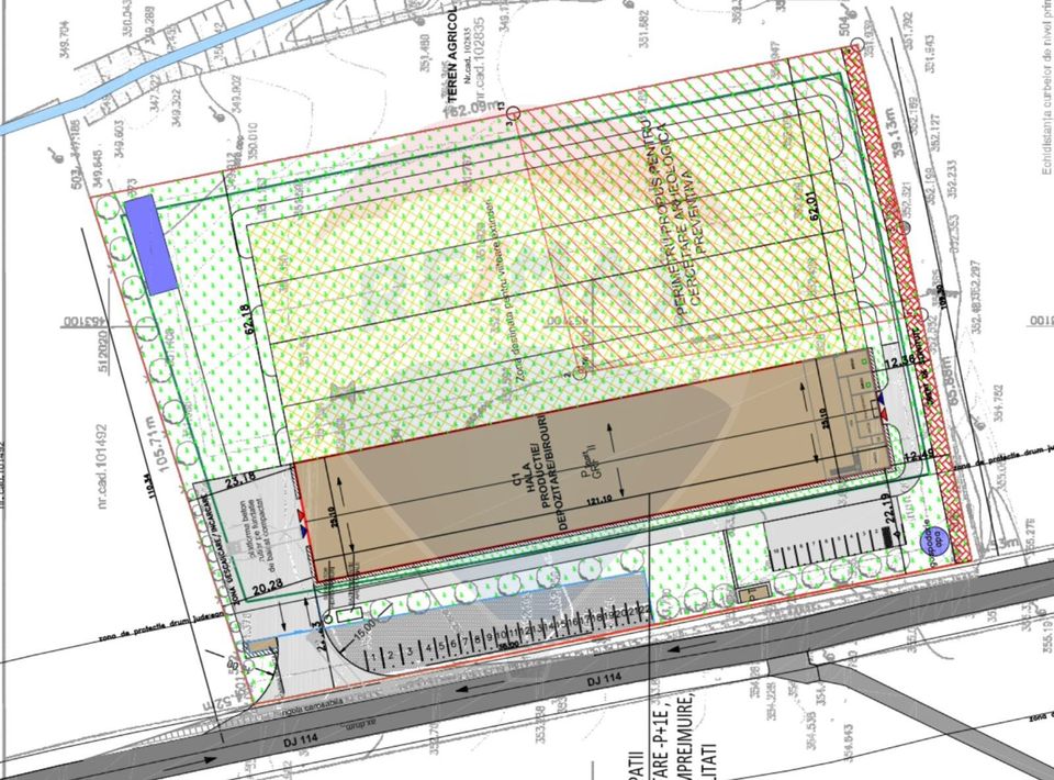 Urban land 1.7 Ha, industrial hall project - Mosna DN141