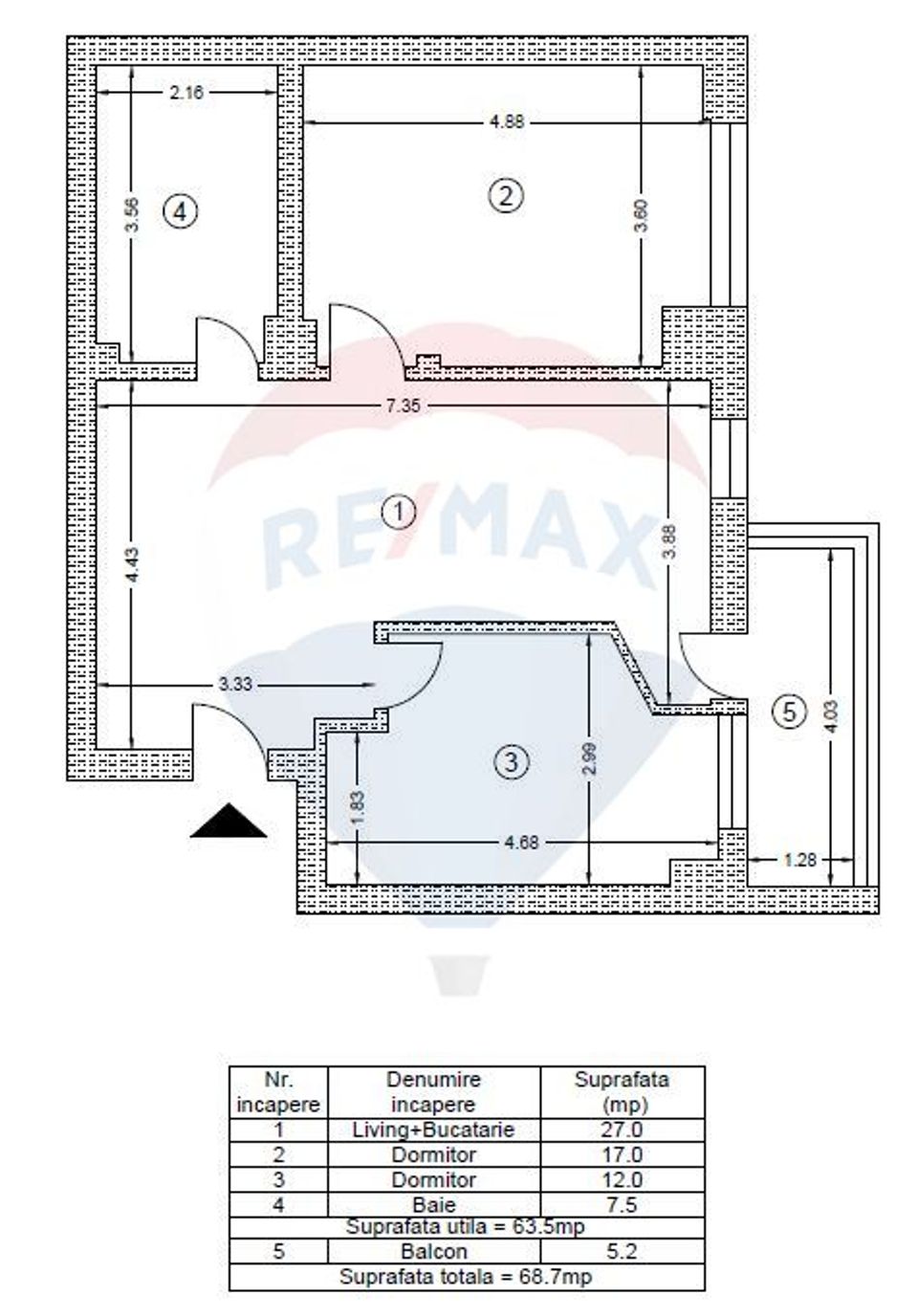 3-room apartment for sale, furnished-equipped, Confort City