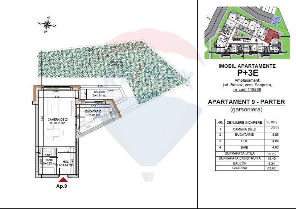 1 room Apartment for sale, 13 Decembrie area