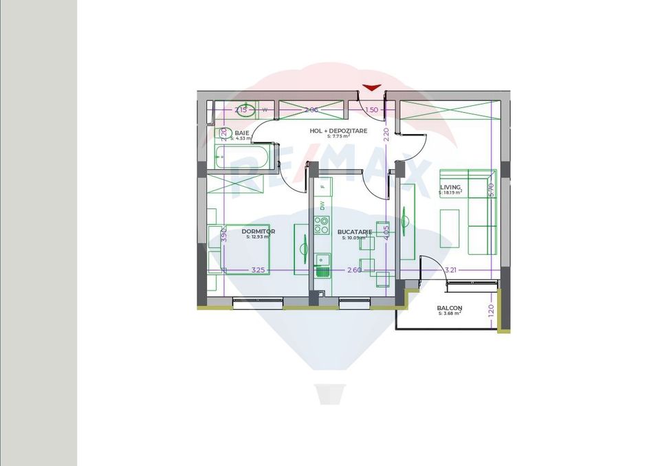 2 room Apartment for sale, Tractorul area