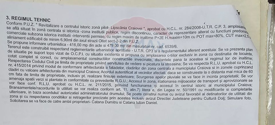 Land 489sqm Craiova / Strada Oltet