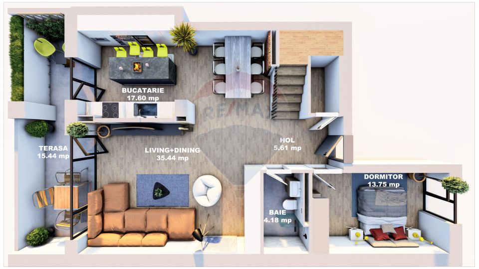 Penthouse, doua nivele, Racadau, Brasov