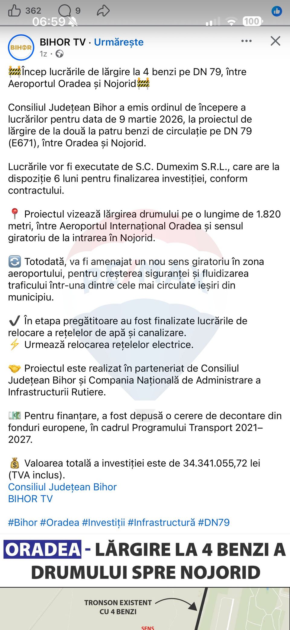Teren 7,868mp, Aeroportul Oradea / DN E71/viitorul sens giratoriu