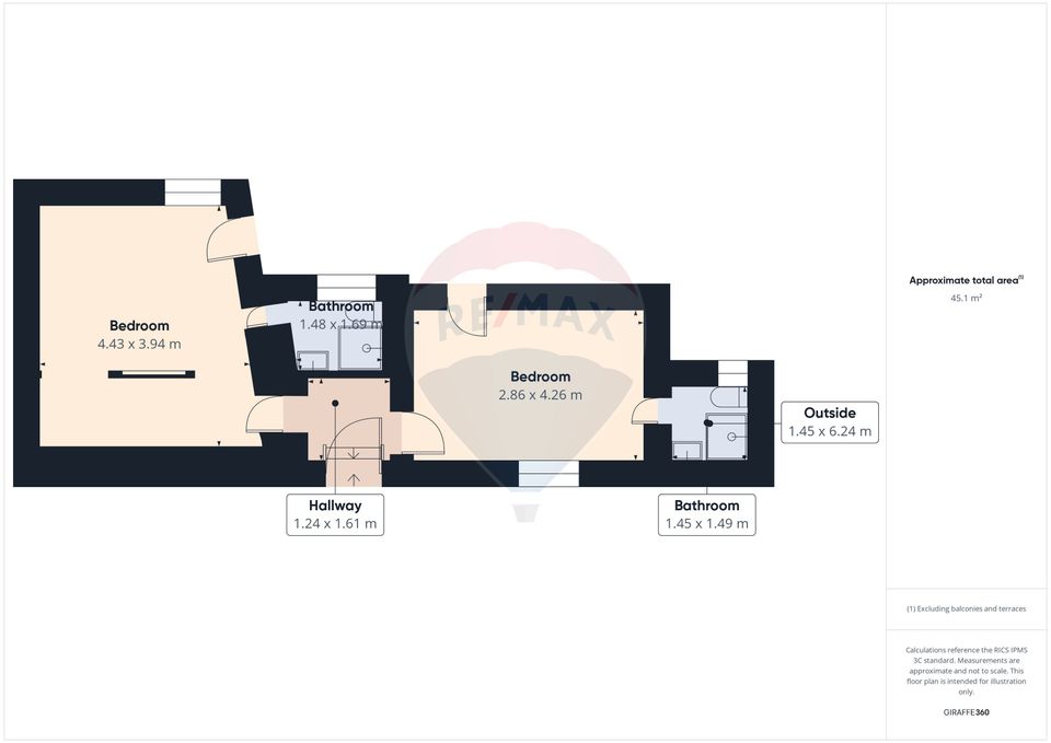 2 room Apartment for sale, Centrul Istoric area