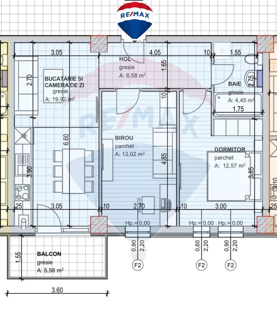 Apartament cu 3 camere de vânzare în bloc nou, zona Centrala