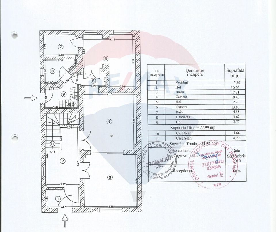 Casă interbelică de închiriat – Str. Barbu Văcărescu nr. 33