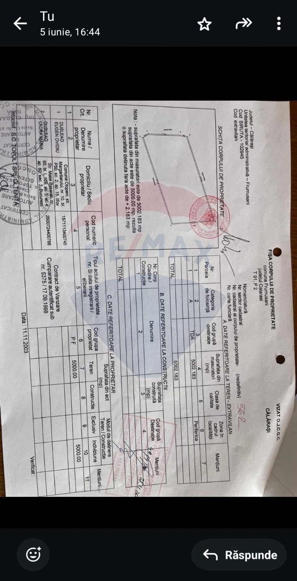 Teren Frumusani DN4 2000 mp + 5000 mp  deschidere Lac Pasarea