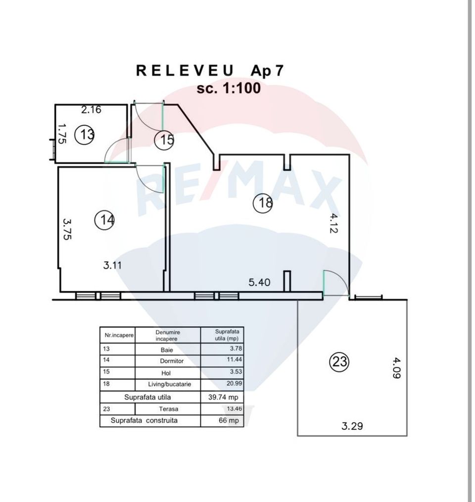 Apartament cu 2 camere de vânzare în zona Central