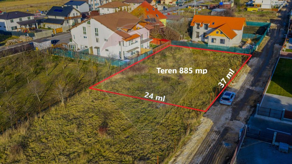 Teren intravilan 885mp de vânzare în Ghimbav – Cartierul Florilor