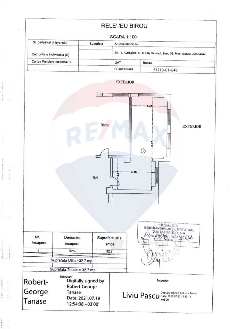 Spațiu de birouri 40 mp zona centralā