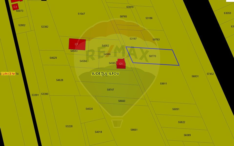 Land plot 1000 sqm Izvor Street in Clinceni very close to Bragadiru