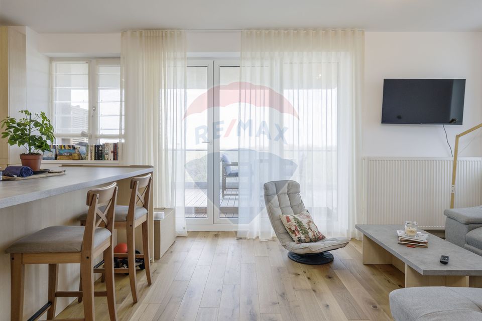 2 camere premium | TERASĂ 25 mp cu deck+vedere lac si pădure I parcare