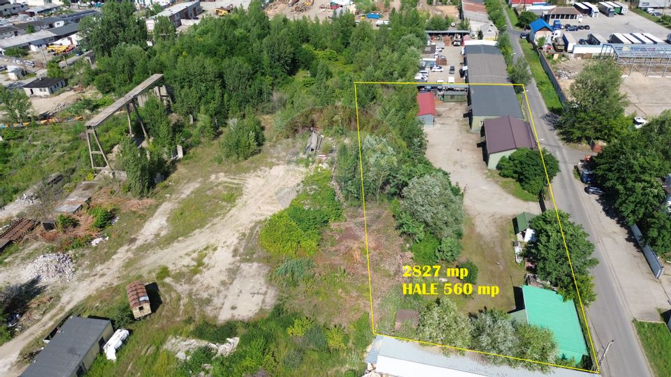 Spațiu industrial de 560mp / platforma betonata 2900mp 100m front