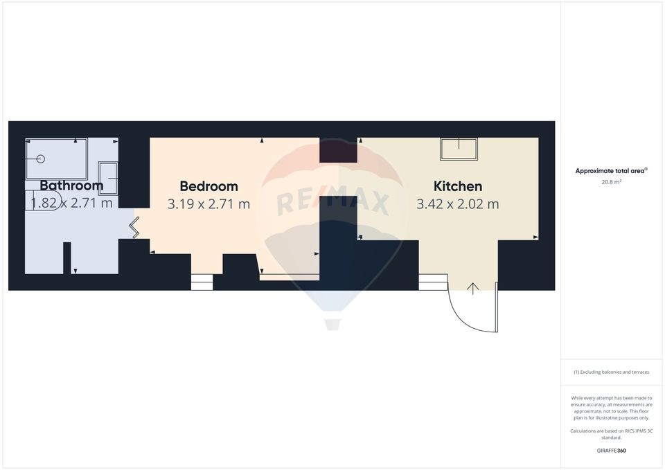 1 room Apartment for rent, Centrul Istoric area