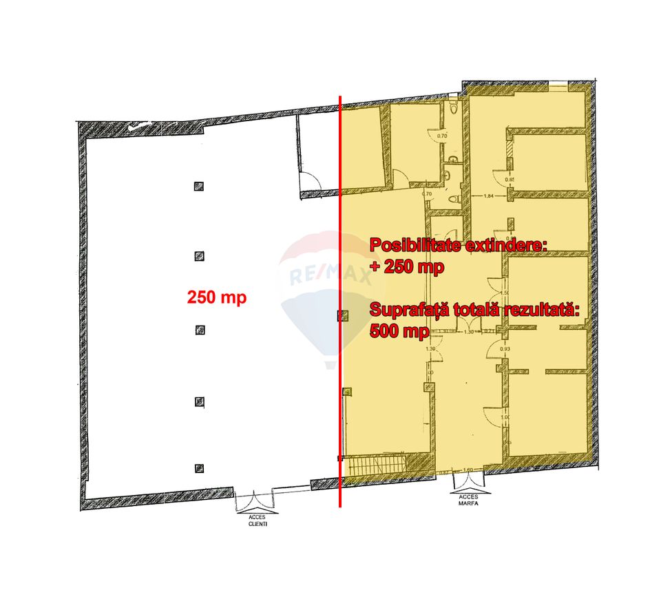 Commercial space 250sqm Teiul Doamnei - with possibility of extension