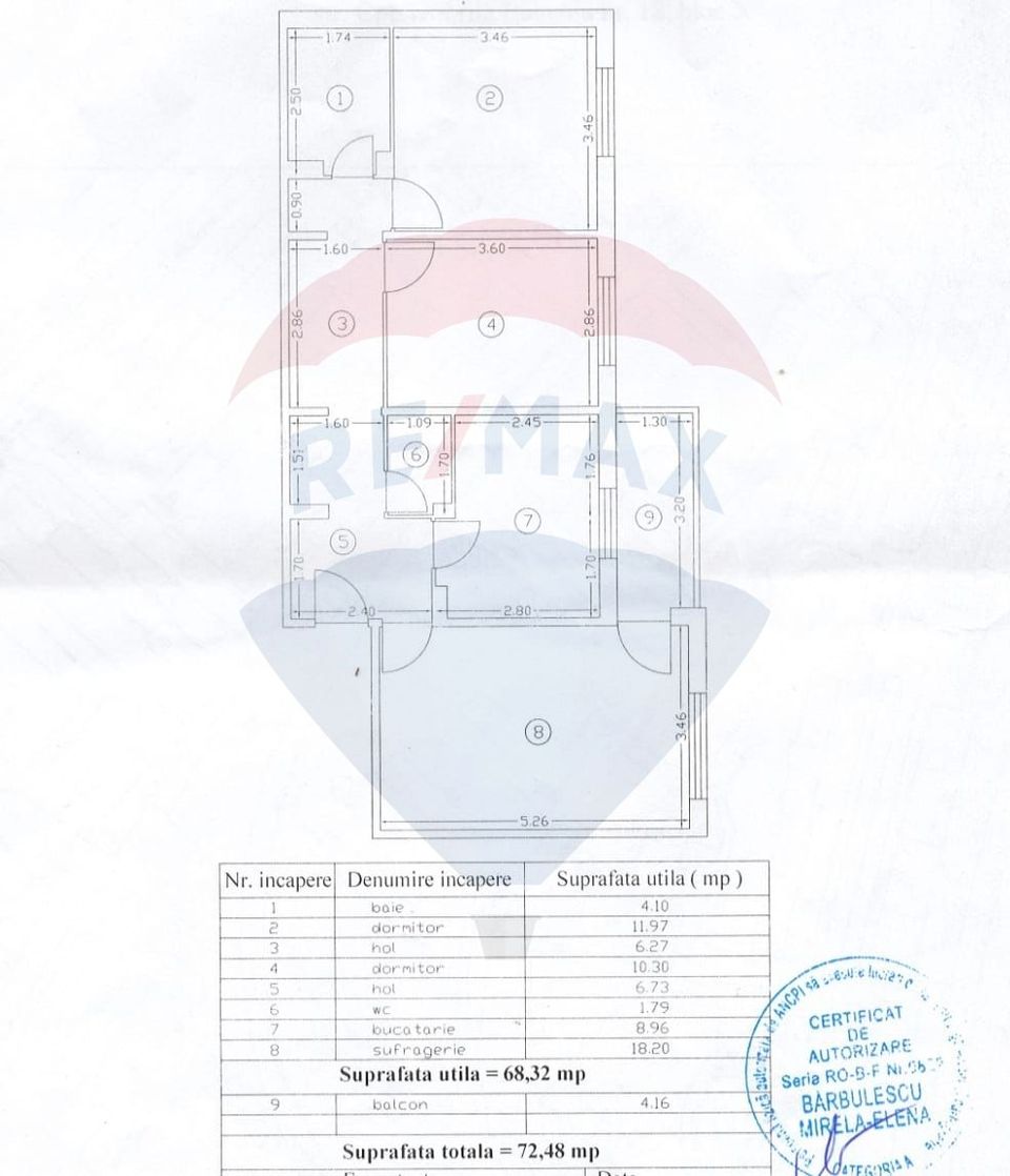 Apartament cu 3 camere de vânzare Tomis Nord