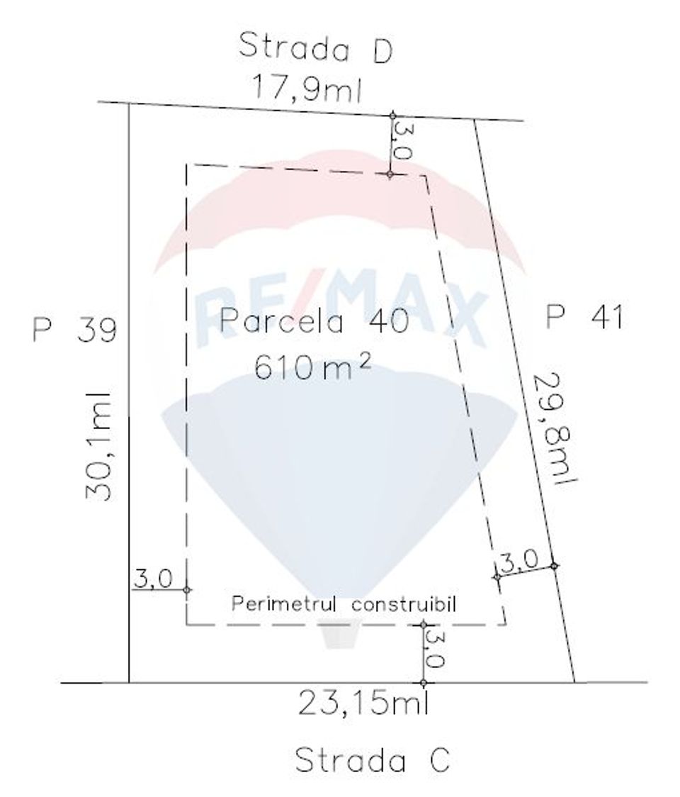 Land 610sqm Sub Coasta / Strada Principala