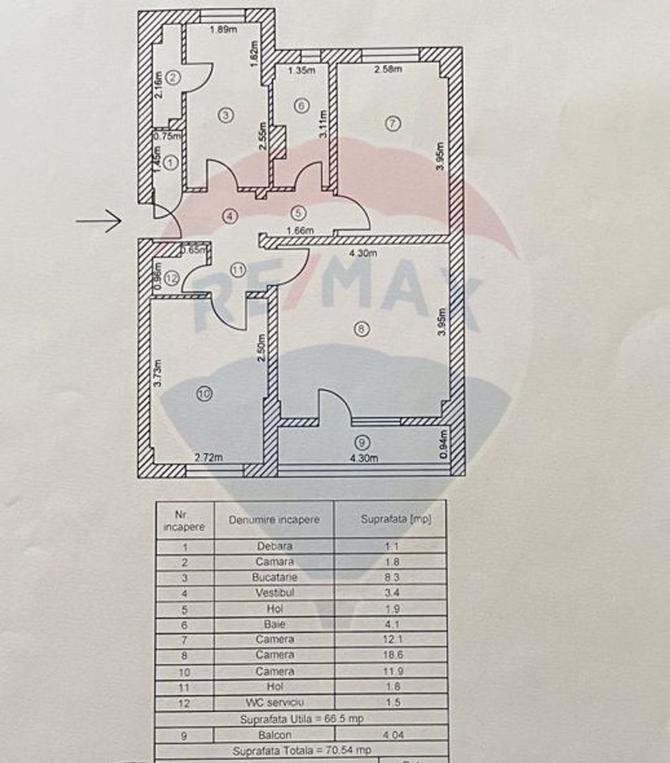 3-room apartment for sale near Parc Sebastian