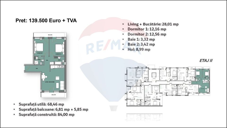 Apartament 3 camere de vânzare, bloc nou, Cantemir, Oradea