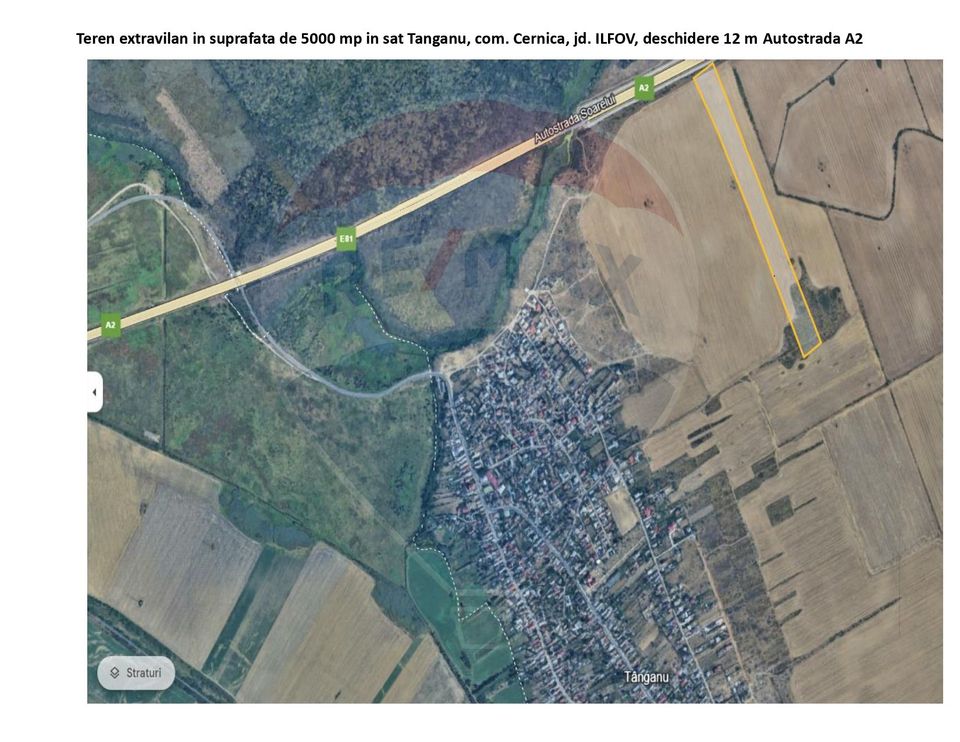 Vanzare teren extravilan 5.000 mp Tanganu/ Cernica, la Autostrada A2